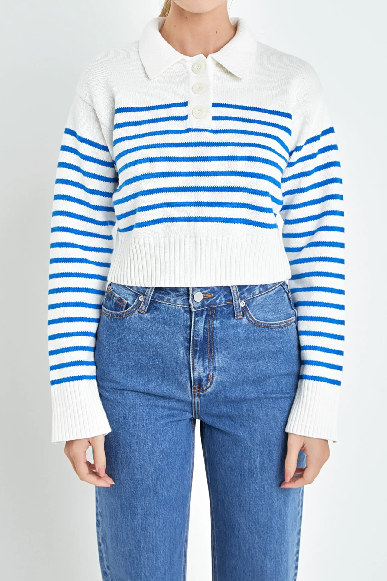 Stripe Knit Long Sleeve Top