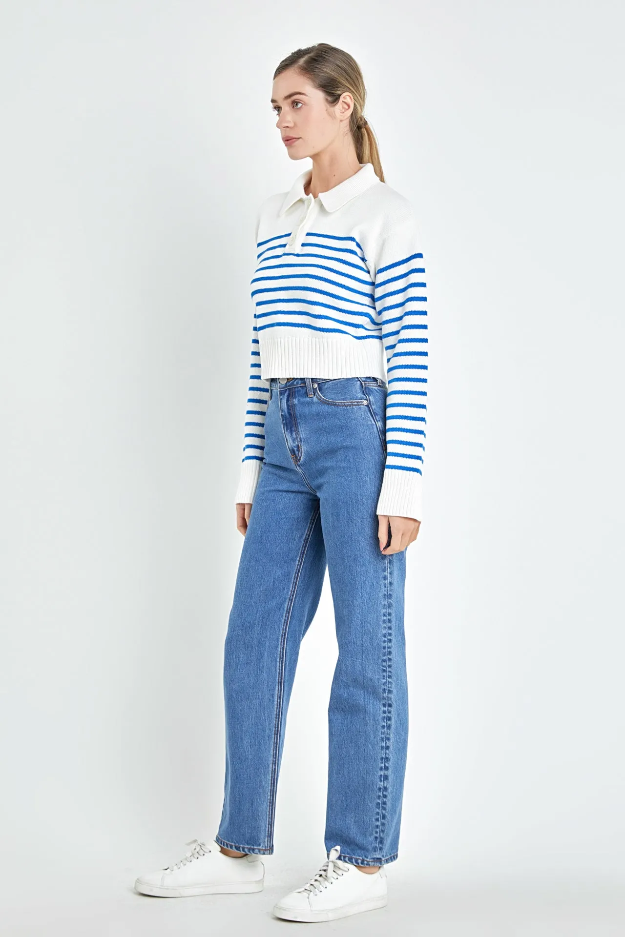 Stripe Knit Long Sleeve Top