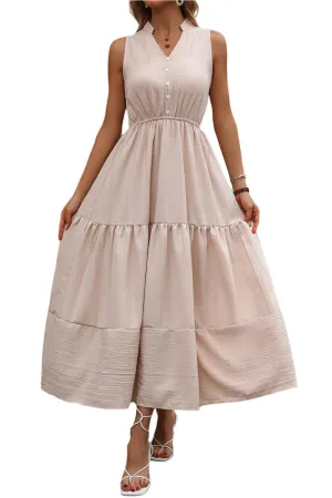 TEEK - Dust Storm Button Tiered Dress