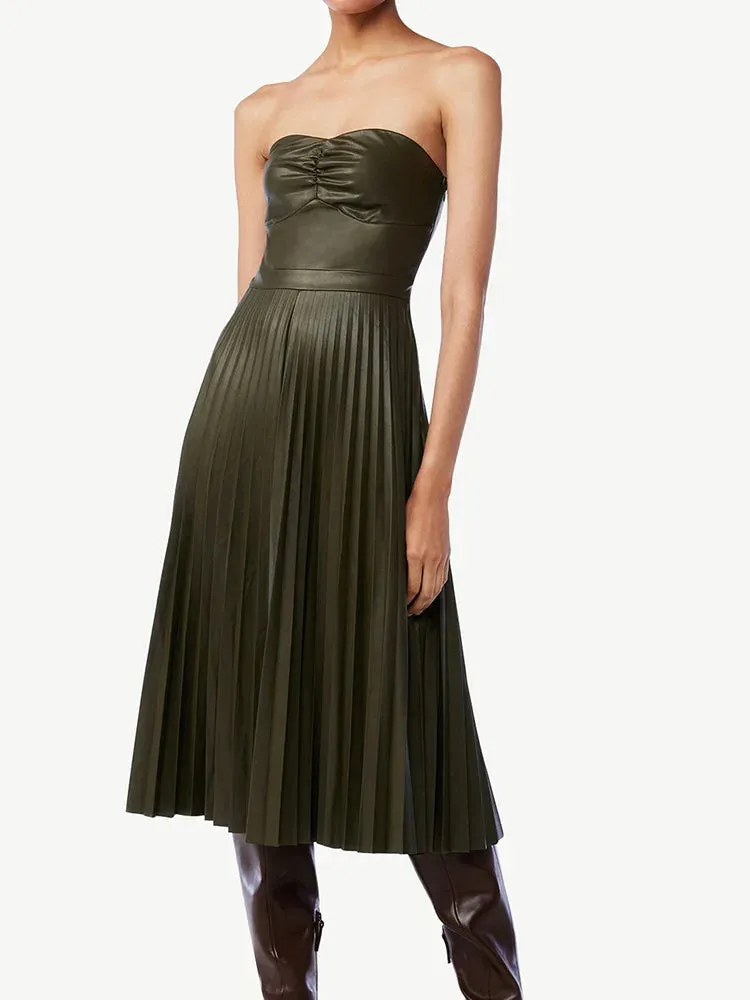 UAKISS  -  New Backless Holiday Simple Maxi Dress, Women Summer Strapless Elegant Party Dress, 2024 Sleeveless Solid Patchwork Ladies Dress