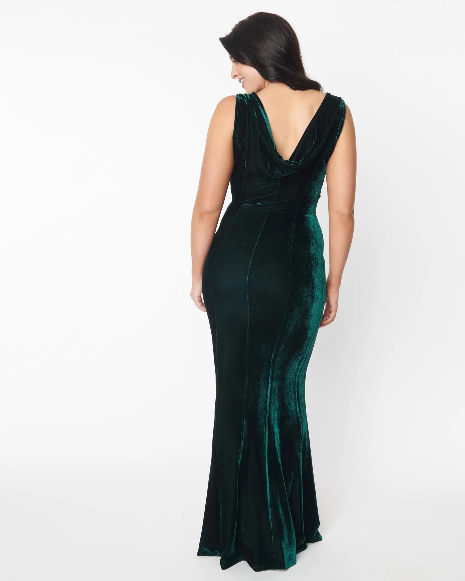 Unique Vintage Emerald Green Velvet Goldwyn Gown | Green