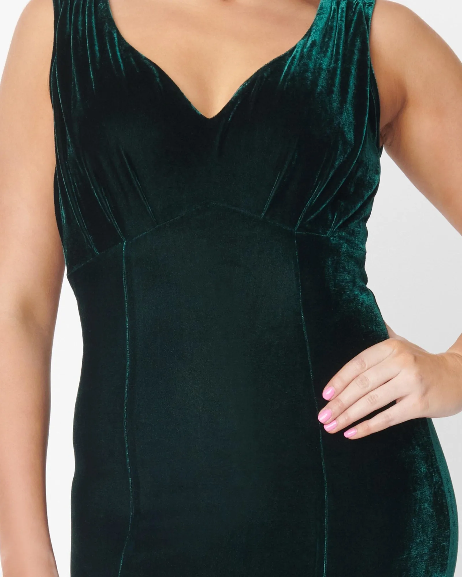 Unique Vintage Emerald Green Velvet Goldwyn Gown | Green