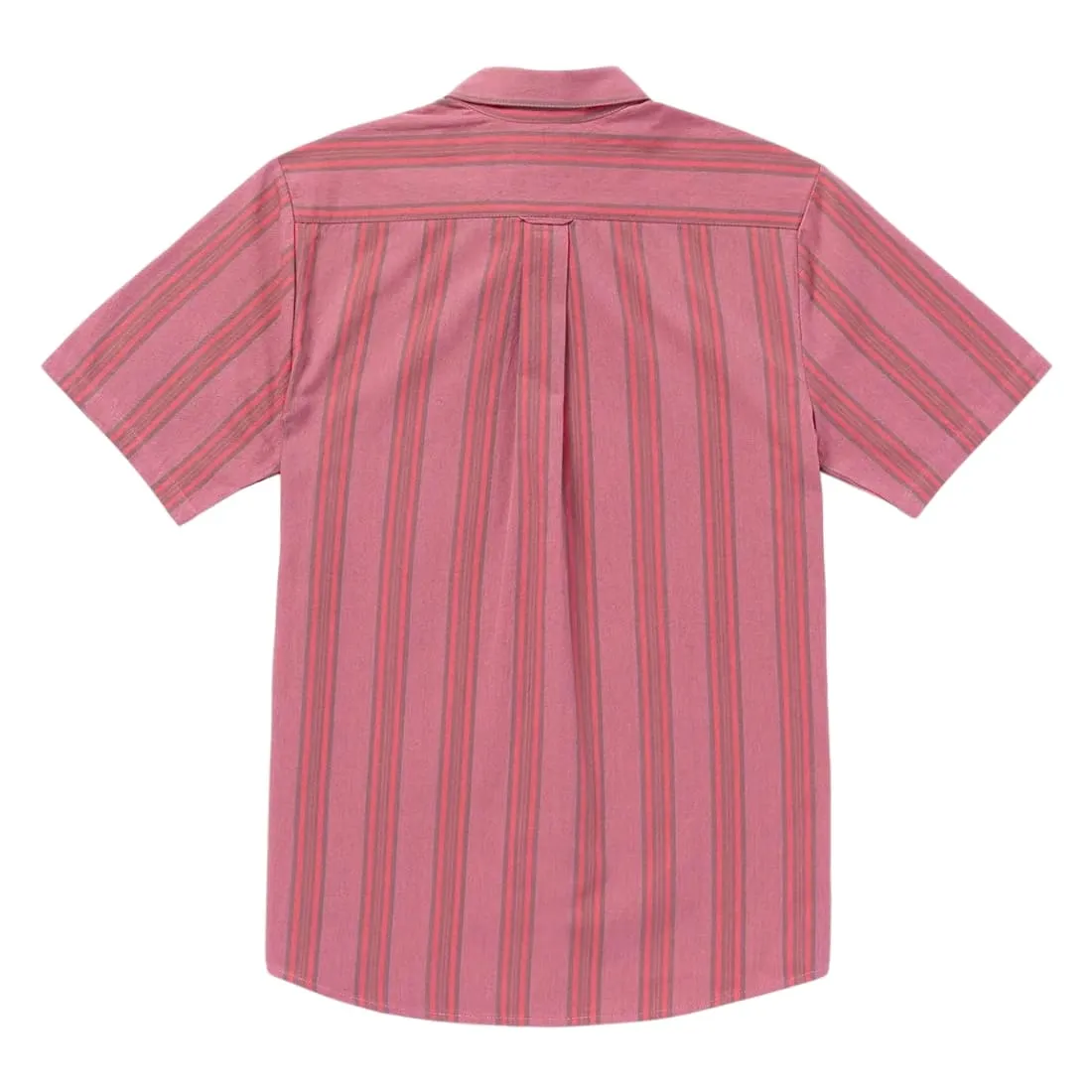 Volcom Newbar Stripe Shortsleeve Shirt - Washed Ruby
