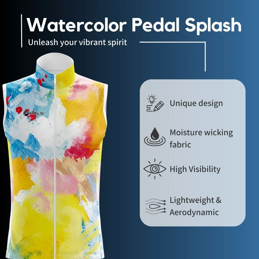 Watercolor Pedal Splash | Sleeveless Cycling Jersey
