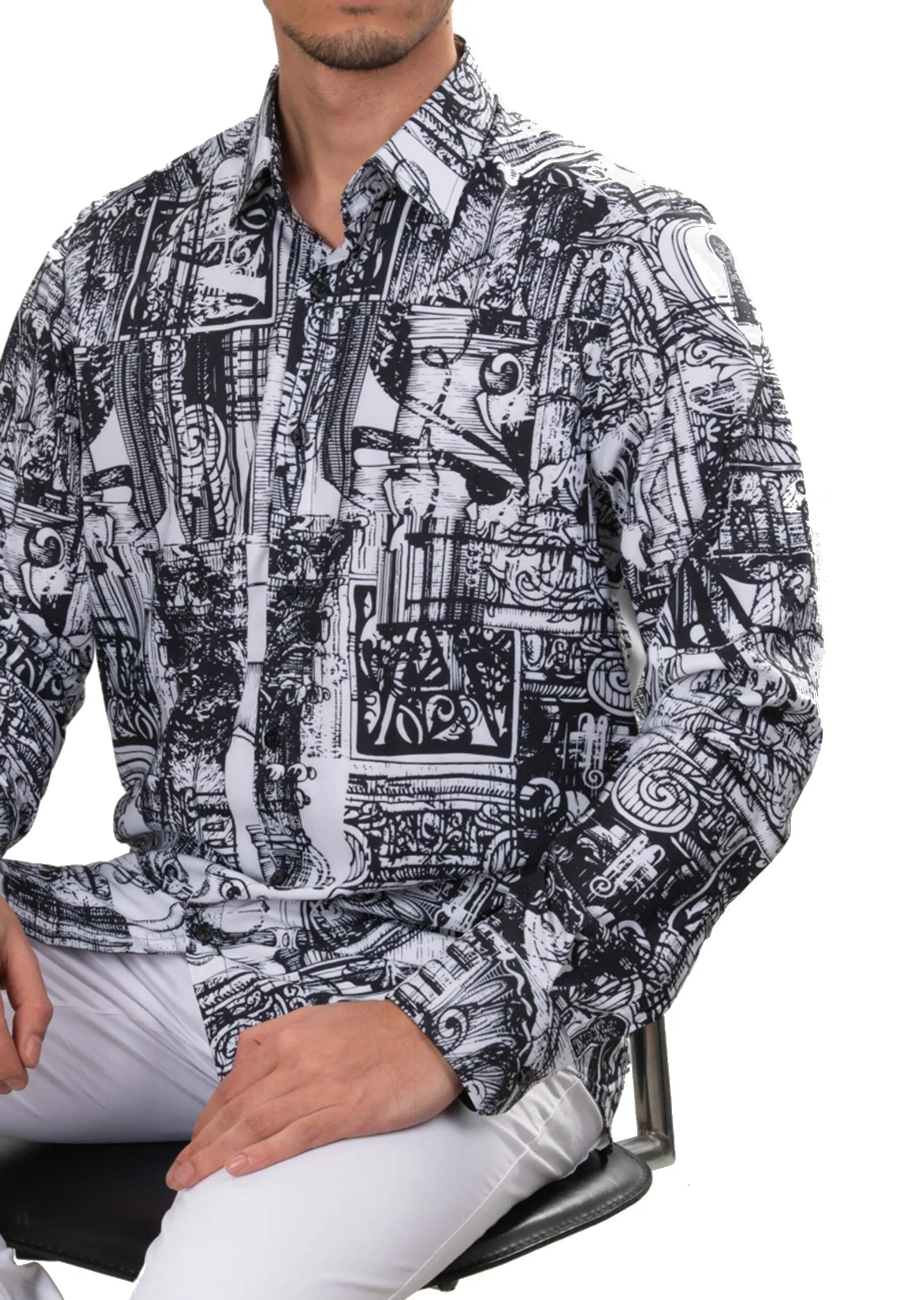 White Black Heritage Silky Shirt