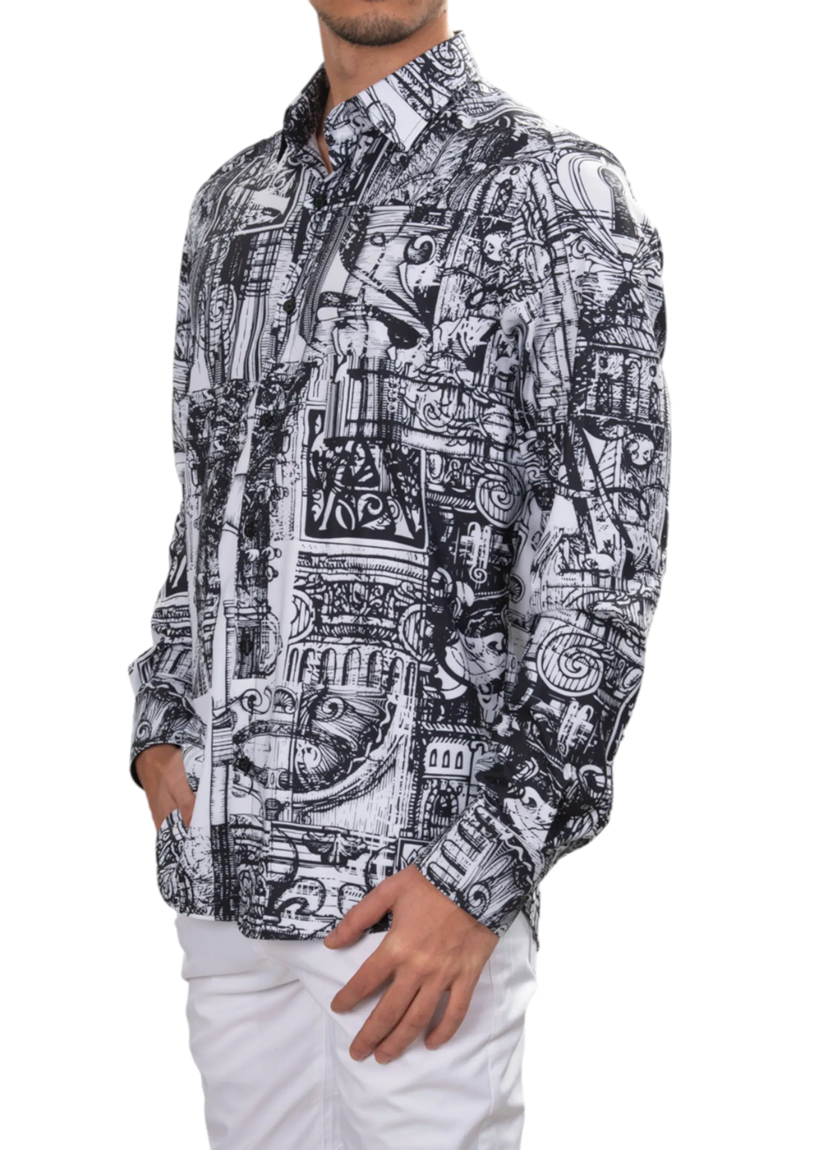 White Black Heritage Silky Shirt