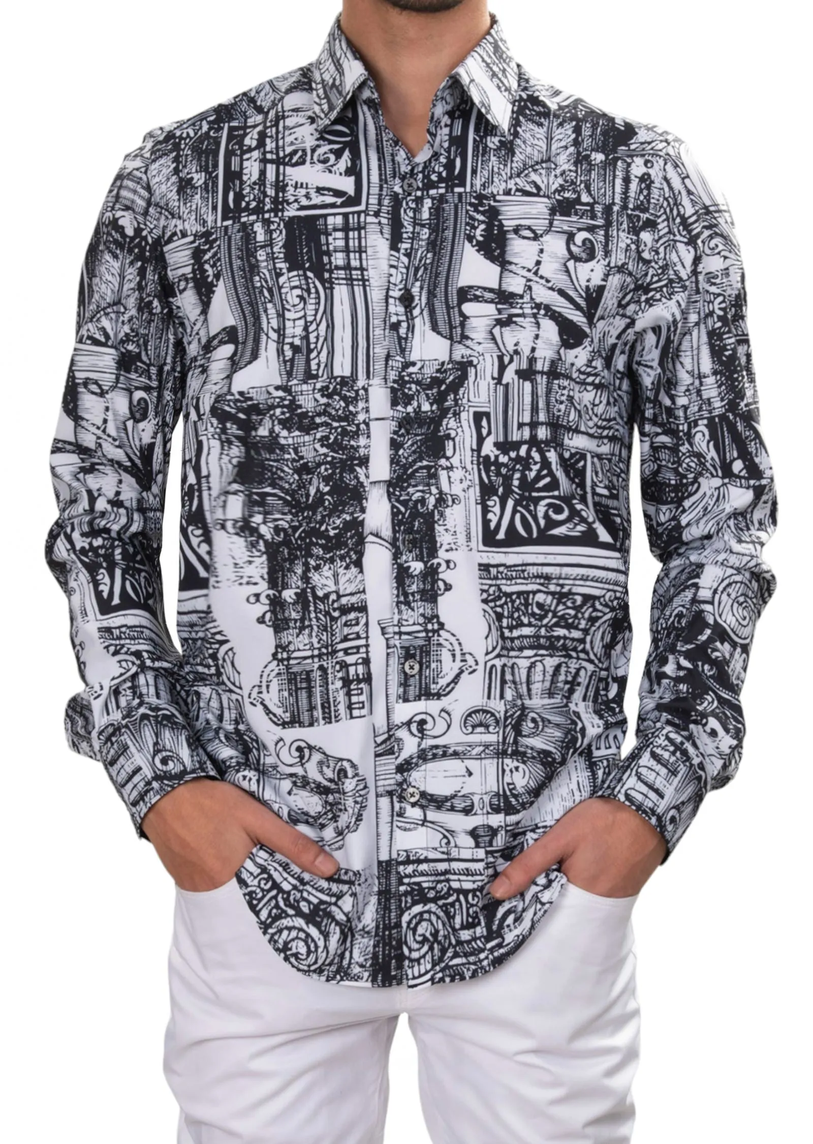 White Black Heritage Silky Shirt