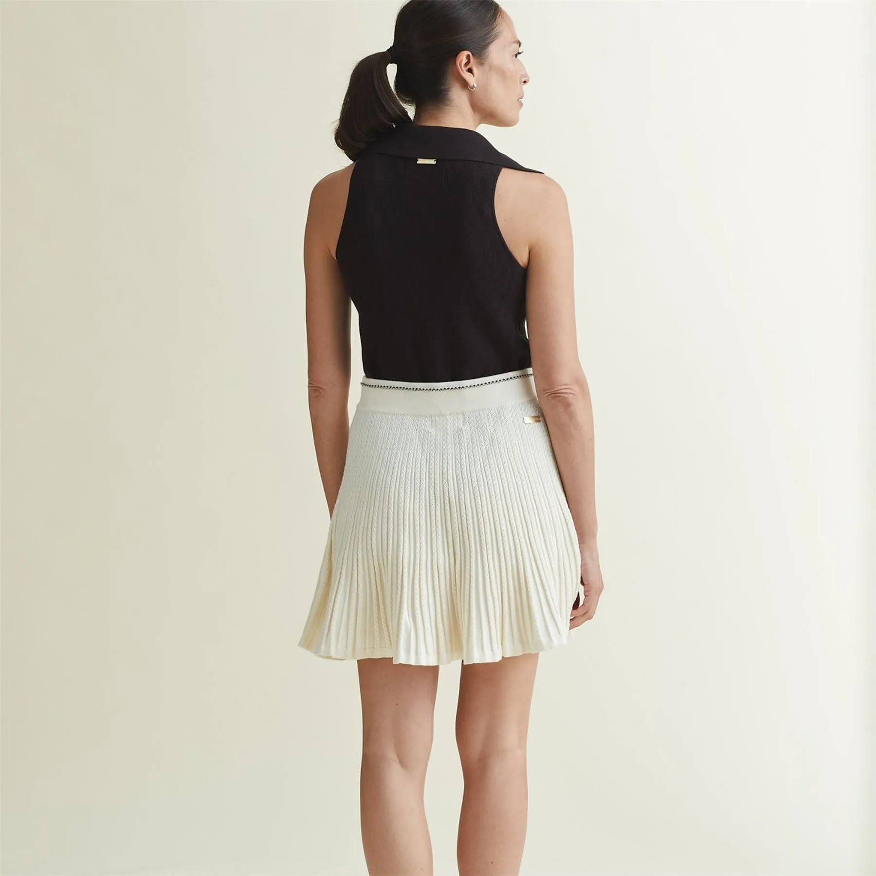 Womens Knit Tank Polo Black - AW24