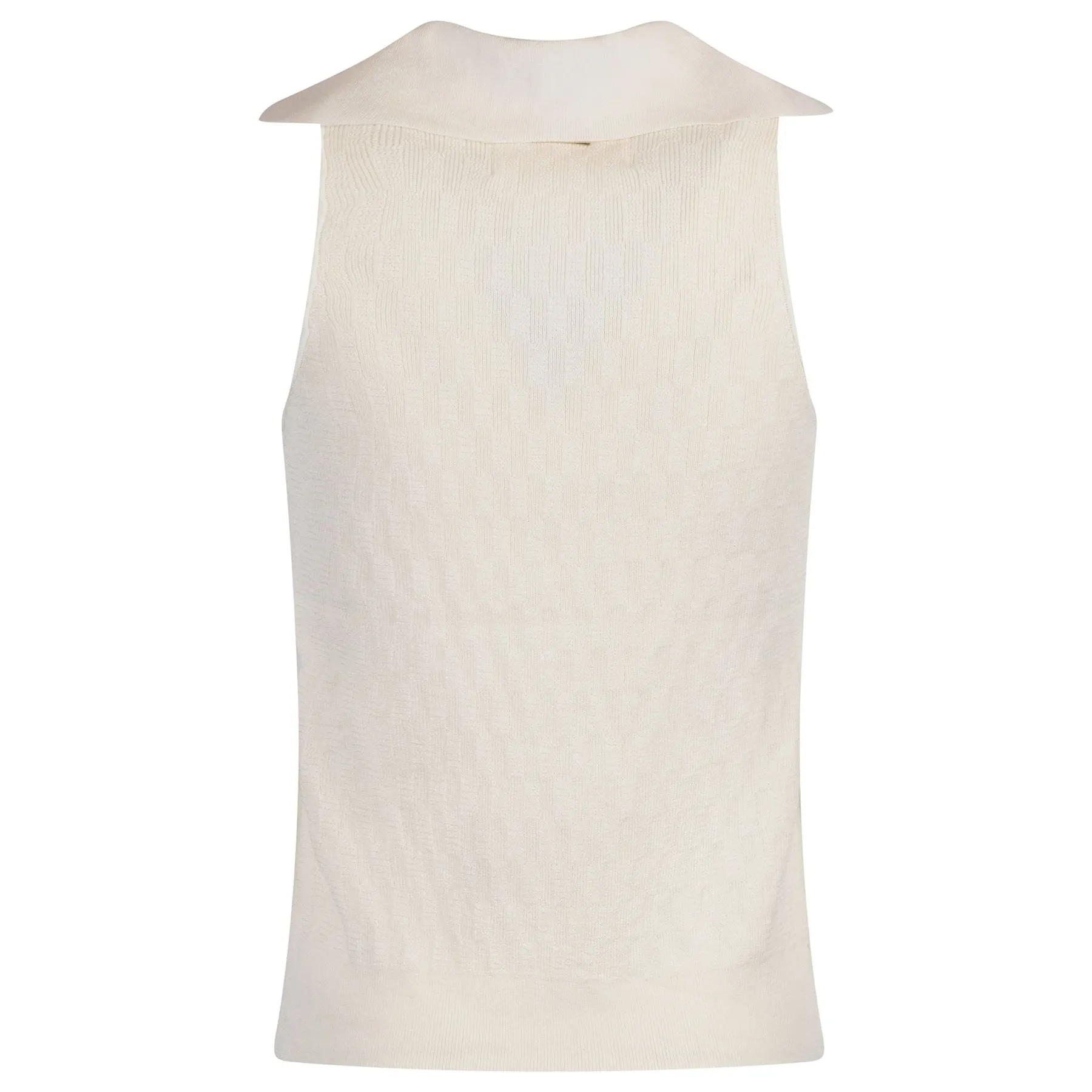 Womens Knit Tank Polo Cream - AW24